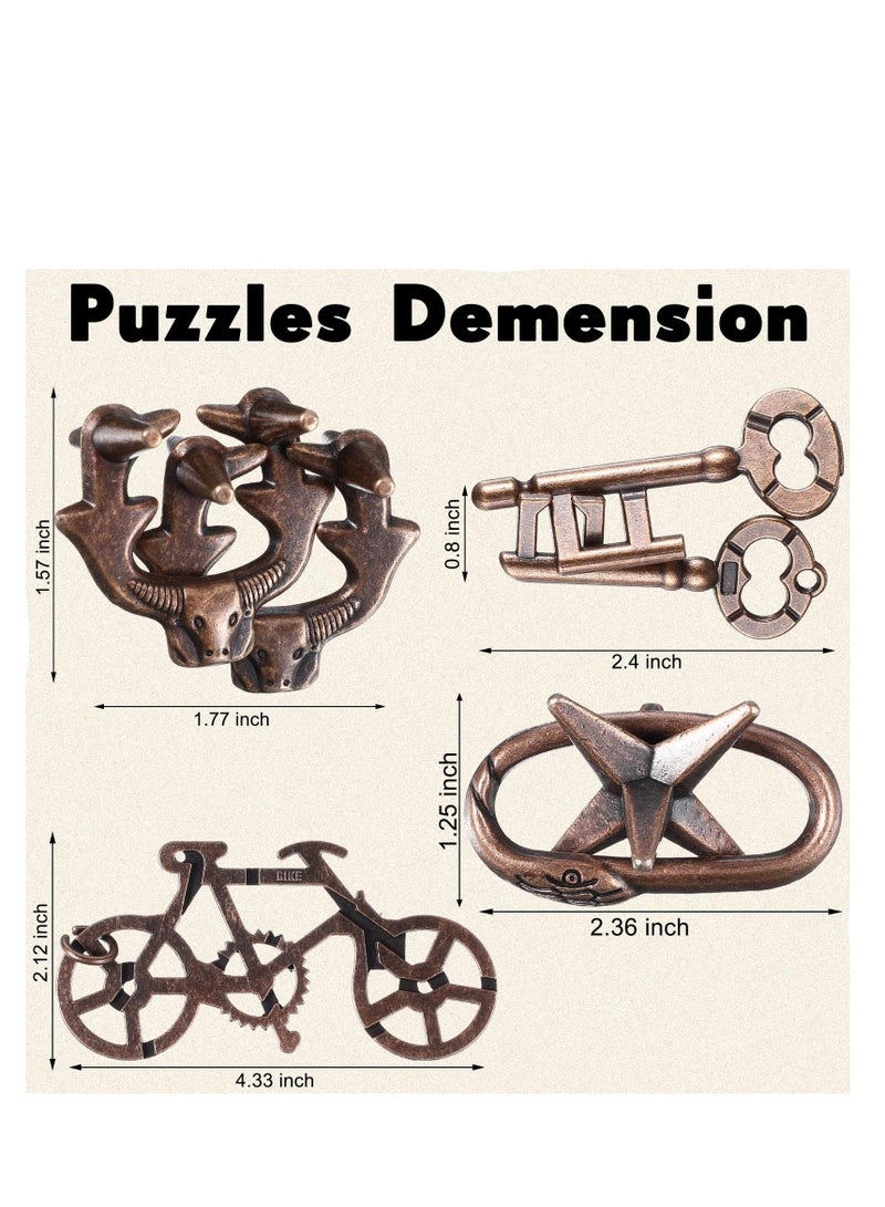 9 Pcs Metal Puzzles, Steel Brain Teaser Puzzles, for Adults 3D Metal Puzzle for Adults Unlock Interlocking Puzzle, Adult Mind Puzzle Game,s IQ Education Puzzle Toys Smart Toy (Exquisite Style) - Image 3